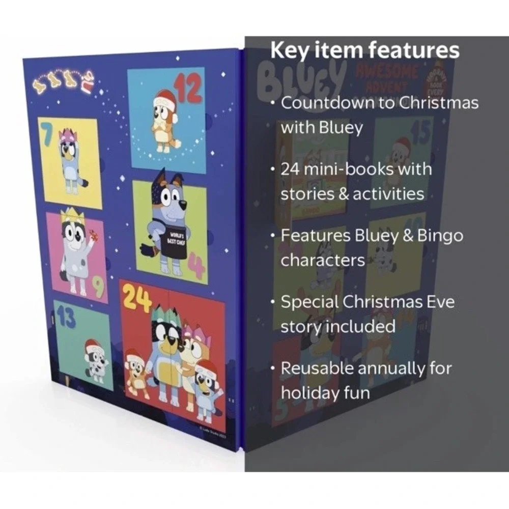 Bluey Awesome Advent Calendar Book Bundle Christmas Holiday 24 Mini Books